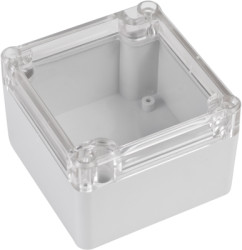 ABS enclosure, (L x W x H) 81.85 x 79.9 x 55 mm, transparent/light gray, IP65, 4U63080806437