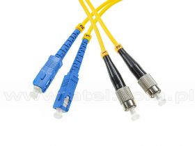 Patchcord światłowodowy SC/UPC-FC/UPC, SM, 9/125, dupleks, włókno G652D, 2 m