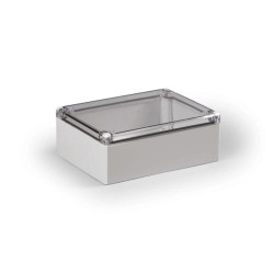 Obudowa Cubo D 150x200x76mm boki gładkie szare pokrywa przezroczysta IP67 PC DPCP152008T