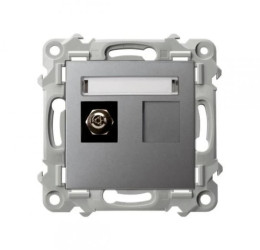 SZAFIR Gniazdo ekwipotencjalne pojedyncze szary mat GPE-1Z/m/70