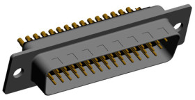 Złącze D-Sub 44-pinowe Męski Kątowe Montaż wtykowy raster 2.286mm Złoto