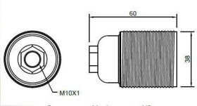 Oprawka żarówki E27 z kołnierzem czarny chrom