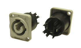 Złącze przemysłowe - zasilające Gniazdo Żeński RS PRO Szary Montaż na panelu