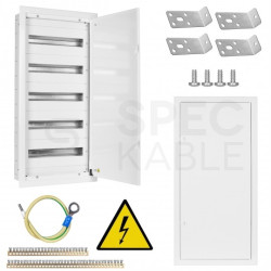 Rozdzielnica podtynkowa metalowa 5x18 modułów IP30 (400V AC) 885x415x130mm drzwi pełne KOLE SYSTEMS