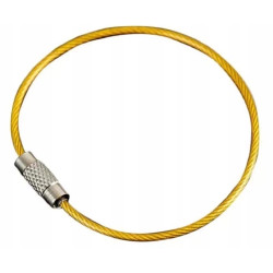 Linka do Kluczy - żółta - Zawieszka - Brelok Stalowy zakręcany - 15cm - żółty