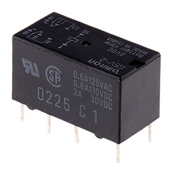 Przekaźnik sygnału, 9V dc, 2 A, DPDT, 2-polowy, montaż PCB, Omron MT