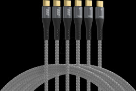 USB-CC-00007 USB-C cable set 100W PD 3.0 5A E-Marker Chip 0.5m+1m+2m grey gol