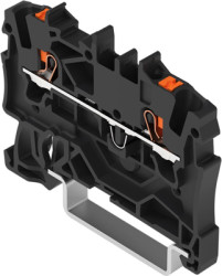 2-wire feed-through terminal, spring-clamp connection, 0.25-2.5 mm², 1 pole, 17.5 A, 8 kV, black, 2201-1205