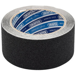 Draper 63384 3.7m x 50mm Black Heavy Duty Safety Grip Tape Roll
