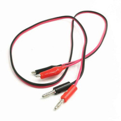 100 cm Test Leads - 35 mm Crocodile Clips - 4 mm Banana Plug