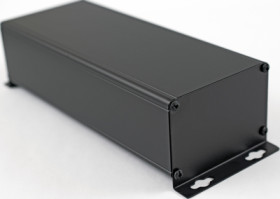 Aluminum enclosure, (L x W x H) 220 x 89 x 56 mm, black (RAL 9005), IP54, 1455ZT2201BK