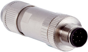 Złącze wielostykowe przemysłowe 8-pinowe M12 Montaż na kablu Wtyczka SICK
