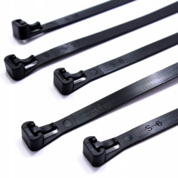 OPASKA KABLOWA OTWIERALNA RCT-350/8mm CZARNA 100SZT.