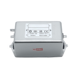 Filtr sieciowy 16A 1-fazowy 220kΩ 115/250 V AC 50 → 60Hz 2 x 2,5 mH RS PRO Montaż w obudowie