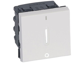 MOSAIC Wyłącznik dwupolowy 2-modułowy biały z podświetleniem 077052 LEGRAND