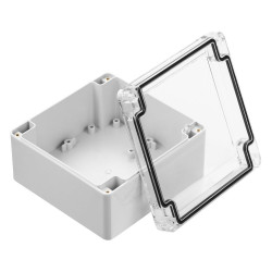 Obudowa Poliwęglan szerokość zew. 119,8 mm długość zew. 119,8 mm wys. zew. 60,1 mm RS PRO IP67 Szary