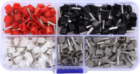 Double wire end ferrules assortment, isolated, 200 pieces, 22C483