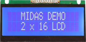 Wyświetlacz alfanumeryczny LCD, , Alfanumeryczny, Midas