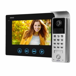 Zestaw wideodomofonowy czarny bezsłuchawkowy 7" z szyfratorem CERES OR-VID-ME-1056/B