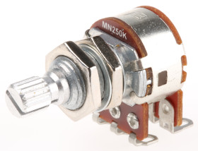 Potencjometr 250kΩ typ Obrotowy Bourns średnica wału 6 mm 0.6W długość wału 19mm średnica 17mm Montaż panelowy