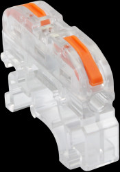 Szybkozłączka przykręcana z dźwignią transparent na szynę DIN 4mm2 Tracon