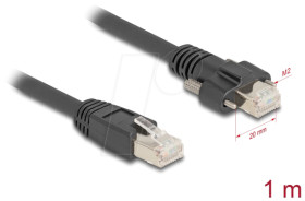 80477 Patch cable, Cat.6a, S/FTP, with screws, 1 m