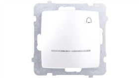 Karo Przycisk /Dzwonek/ Z Podświetleniem Srebrny Perłowy Łp-6Ss/M/43