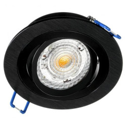 Oprawa OPAL okrągła ruchoma czarna szczotkowana + wewnętrzny ring czarny