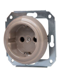 CERAMICZNE GNIAZDO SCHUKO PODTYNKOWE PASTELOWE OLIWKA BEZ RAMKI