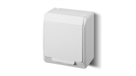 Hermes Gniazdo Pojedyncze Z/U 2P+Z Schuko Ip44 Białe 0324-02