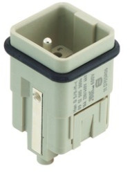 Pin contact insert, 3A, 5 pole, unequipped, crimp connection, with PE contact, 09120053004