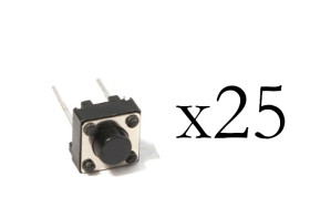 Opencircuit Tactile buttons 6x6x5mm 2p - 25 pieces