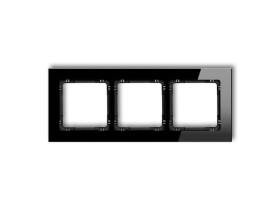 DECO Ramka 3 potrójna uniwersalna - szkło (ramka: czarna: spód: czarny) czarny 12-12-DRG-3 KARLIK