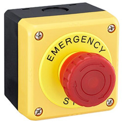 Surface mount housing, 1 emergency stop pushbutton red, 2 Form B (N/C), FB1W-XW1E-BV402MRH-Y1