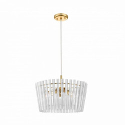 Lampa wisząca z regulacją wysokości BACH kolor Złoty, efektowne szklane elementy klosza - P0547-05H-F9AC Zuma Line