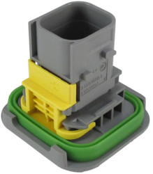 Plug, unequipped, 4 pole, straight, 2 rows, gray, 2-1703808-1