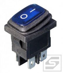 Przełącznik hermetyczny KCD1-6B230V 6A/250VAC;podśw. niebieski;ON-OFF;