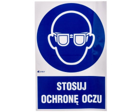 Samoprzylepna tabliczka ostrzegawcza /Stosuj ochronę oczu z podpisem/ IM/004/1/C1/F