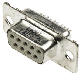Złącze D-Sub 9-pinowe Żeński Kątowe Montaż na panelu raster 2.77mm Cyna