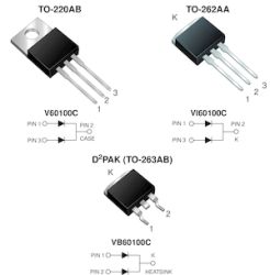 VB60100C-E3 Dual High Voltage TMBS&#174; (Trench MOS Barrier Schottky) Rectifier Ultra Low VF = 0.36 V at IF = 5