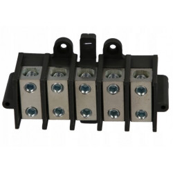 Złączka szynowa 5-torowa ZGX 35mm2 125A czarna INCOBEX