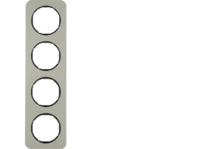 BERKER R.1 Ramka 4 poczwórna stal szlachetna/czarny 10142104 HAGER