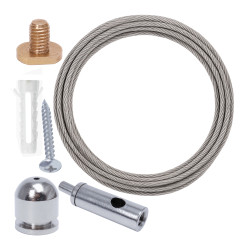 Linka do montażu paneli LED - 2m - na prowadnice - z śrubą T- stalowa linka do lamp i opraw LED