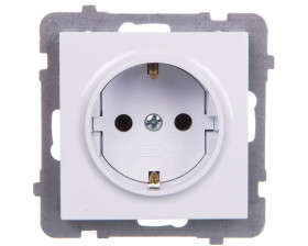 AS Gniazdo pojedyncze z/u Schuko białe GP-1GS/m/00