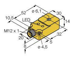 Turck Czujnik indukcyjny PNP, Zamykający BI6R-Q14-AP6X2-H1141