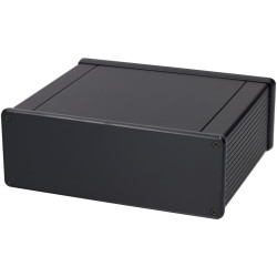 Hammond 1455U1602BK Black Extruded Alum Enclosure Plastic Bezels 160x191x66mm