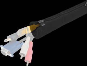 SWPF700B01 staywired textile cable sleeve, black, 700 cm