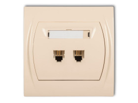 LOGO Gniazdo telefoniczne podwójne 2xRJ11 4-stykowy beżowy 1LGT-2 KARLIK