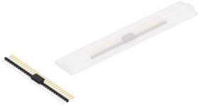 Pin header, 30 pole, pitch 2 mm, straight, black, SLY9SMD05530SBSM