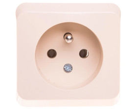 Prima Gniazdo pojedyncze z/u 16A IP20 beżowe WDE001130